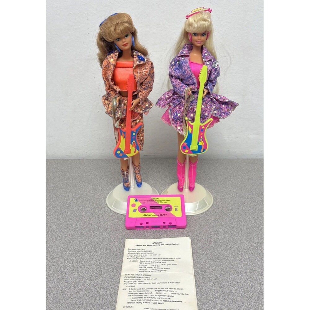 Vintage 1989 Mattel Barbie and the Beats Midge & Barbie, Guitars Cassette Lyrics